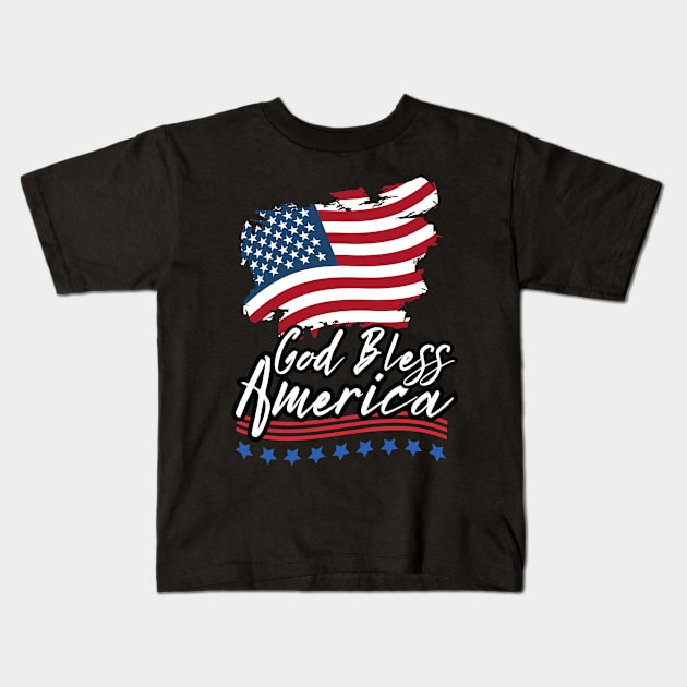 4th of July God Bless America // T-shirt Lifestyle Kids T-Shirt by Kalico Design